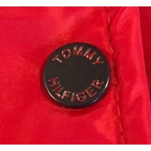 Tommy Hilfiger Womens Red Puffer Jacket Removable Hood XS 100% Polyester NEW - Picture 7 of 16